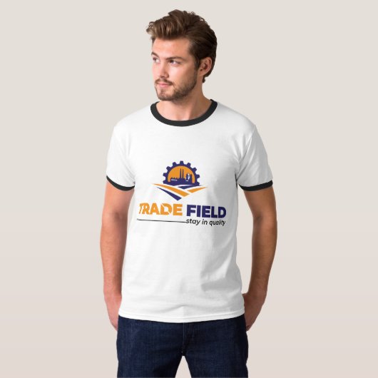 Heren Basic Ringer T-Shirt (Voorkant volledig)