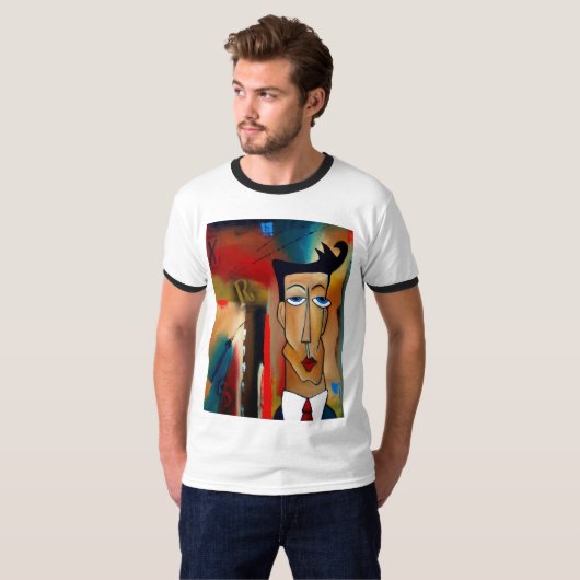 Heren Basic Ringer T-Shirt (Voorkant volledig)