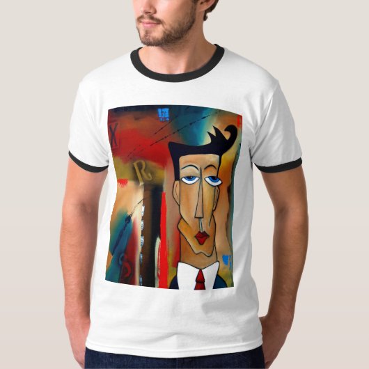 Heren Basic Ringer T-Shirt (Voorkant)