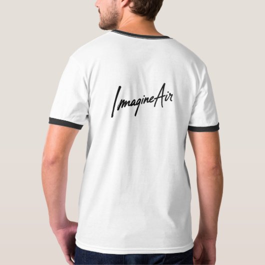 Heren Basic Ringer T-shirt (Achterkant volledig)