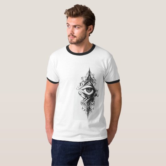 Heren Basic Ringer T-Shirt (Voorkant volledig)