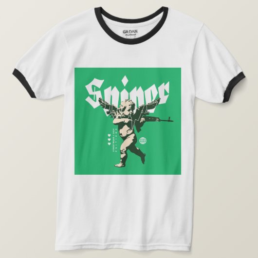 Heren Basic Ringer T-Shirt (Design voorkant)