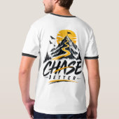 Heren Basic Ringer T-Shirt Klassieke Contrast Trim (Achterkant volledig)