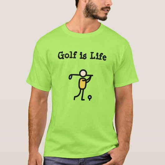 Heren Basic T-Shirt | Golf is Leven (Voorkant)