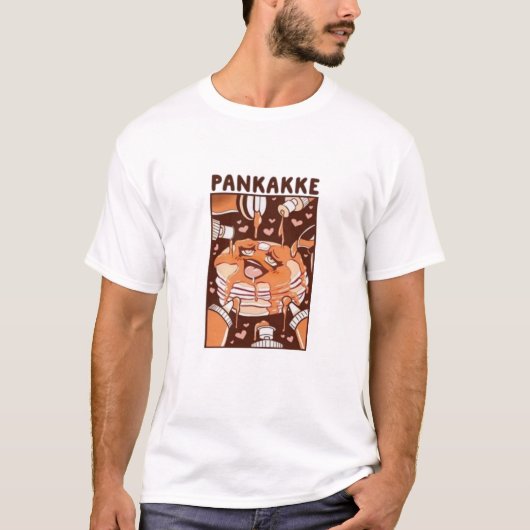 Heren Basic T-Shirt KAWAII pankakke ,T-SHIRT cake (Voorkant)