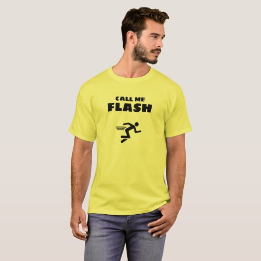 Heren Basic T-Shirt | Noem Me Flash (Voorkant volledig)
