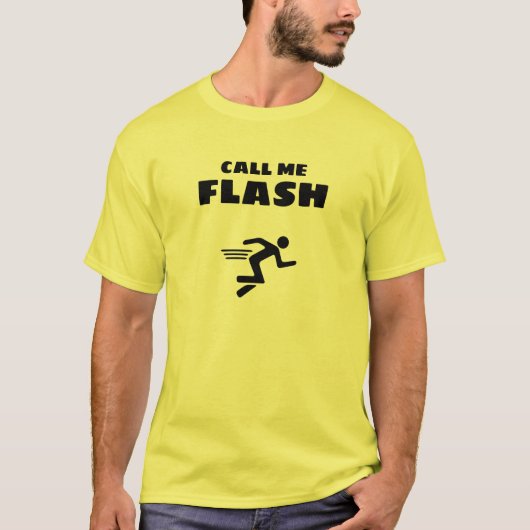 Heren Basic T-Shirt | Noem Me Flash (Voorkant)