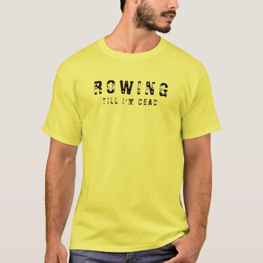 Heren Basic T-Shirt | Roeien Tot Ik Erbij Neerval (Voorkant)