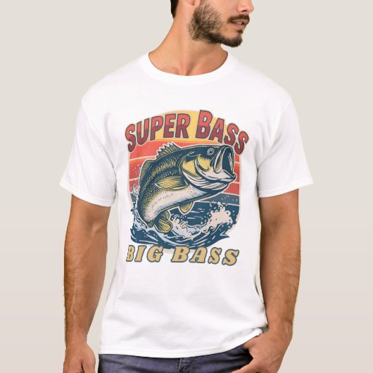 Heren Basic T-Shirt Super Bass Grote Bass (Voorkant)