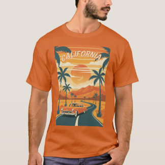 Heren Basic T-ShirtRetro California Reisposter T-shirt