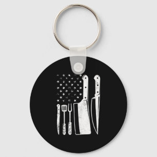 Heren bbq usa vlag patriottische vierde juli maste sleutelhanger