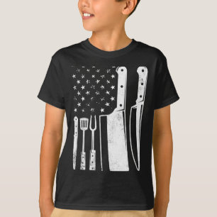 Heren bbq usa vlag patriottische vierde juli maste t-shirt