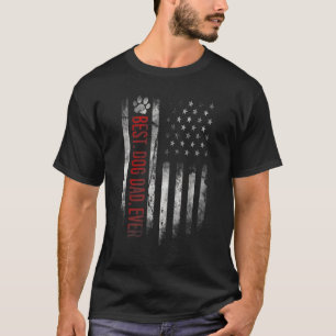 Heren Beste Hond Papa Ooit Amerikaanse Vlag Vaderd T-shirt