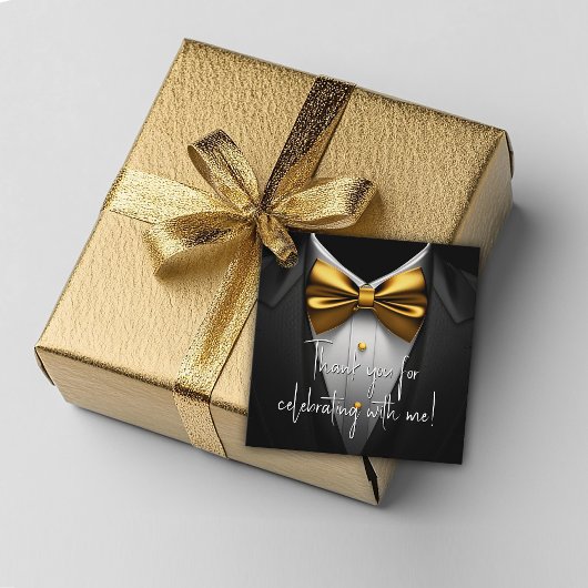 Heren Black Gold Verjaardag  Bedankjes Labels