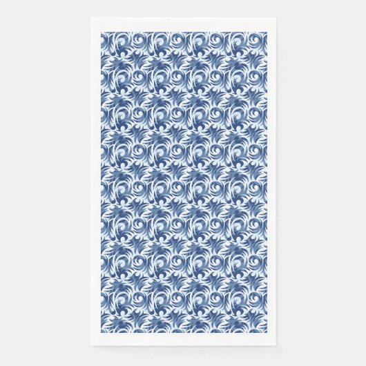 Heren blauw bloempatroon servet (Voorkant)