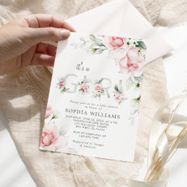 Heren Blush Roze Roze Het is een meisje Baby showe Kaart