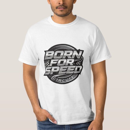 Heren Born for Speed Circuit Racing Logo T-shirt (Voorkant)