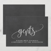 Heren Bruiloft Badkamer Bord - Mooie Calligrafie Aankondiging (Voorkant / Achterkant)