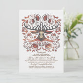 Heren bruiloft uitnodiging met Woodland Animals (Staand voorkant)