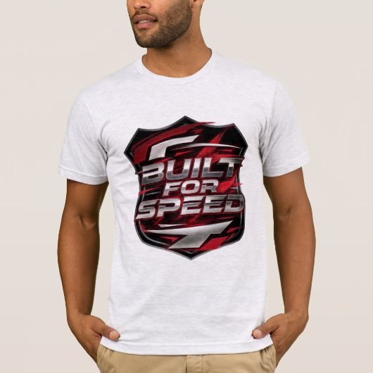 Heren 'Built for Speed Racing Shield Emblem'-T-shi T-shirt (Voorkant)