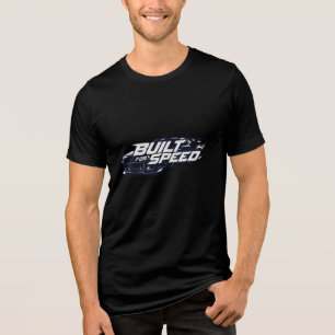 Heren 'Built for Speed' Zwarte Racing Sportauto T- Tri-Blend Shirt