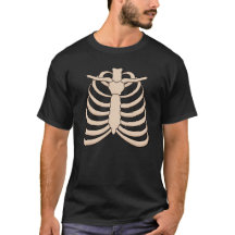 Heren Cartoon Ribbenkast Halloween T-Shirt