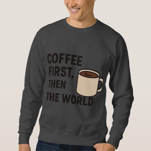 Heren Coffee Quote Hoodie Trui (Voorkant)