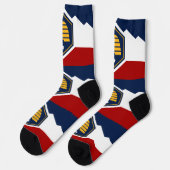 Heren crewsokken met vlag van Utah State, VS Sokken (Links)