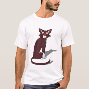 Heren Cute Brown Cat Graphic T-Shirt Originele C