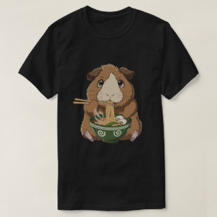 Heren Cute Guinea Pig Eet Ramen T-shirt