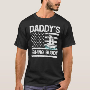 Heren Daddy's Vis Buddy Amerikaanse Vlag Vissen F T-shirt