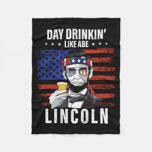 Heren Dag Drinken Als Abe Lincoln 4 Juli Fleece Deken (Voorkant)
