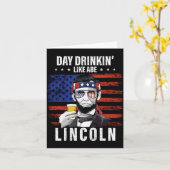 Heren Dag Drinken Als Abe Lincoln 4e Juli Kaart (Gele Bloem)