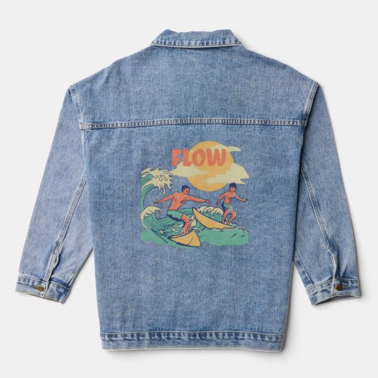 Heren/Dames Energy Flow Denim Jas Jacket (Achterkant)