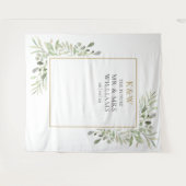 Heren Dames Monogram Groene Tuintjes Bruiloftsfoto Wandkleed (Voorkant (horizontaal))