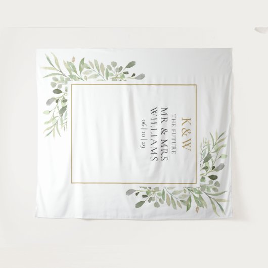 Heren Dames Monogram Groene Tweedegangs Shower Fot Wandkleed (Voorkant (horizontaal))