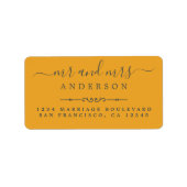 Heren Dames Script Mellow Yellow Trouw Retouradres Etiket (Voorkant)