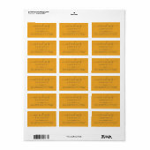 Heren Dames Script Mellow Yellow Trouw Retouradres Etiket (Full Sheet)