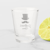 Heren dapper pet en snor aangepaste drink shot glas (Achterkant)