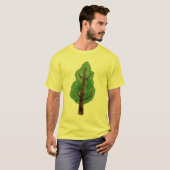 Heren dennenboom grafisch geel T-shirt - Nature Lo (Voorkant volledig)