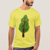 Heren dennenboom grafisch geel T-shirt - Nature Lo (Voorkant)