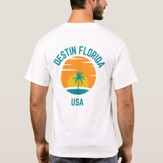 Heren Destin Beach Florida T-shirt (Achterkant)