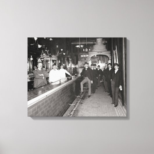 Heren die aan de bar drinken, 1910 canvas afdruk (Voorkant)