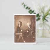 heren die schaken in de jaren 1800 briefkaart (Staand voorkant)