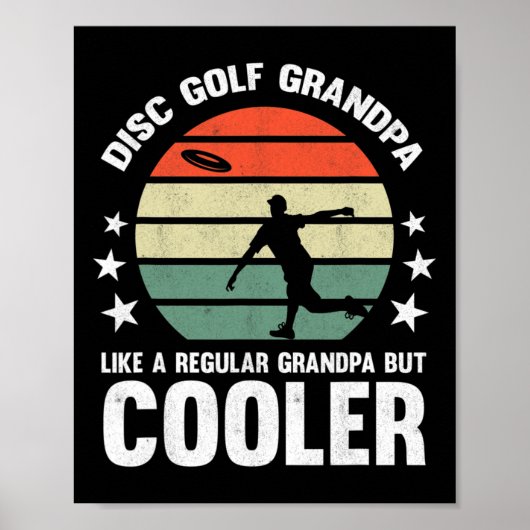 Heren Disc Golf Opa Disc Golfen Opa Frisbee Golfer Poster (Voorkant)