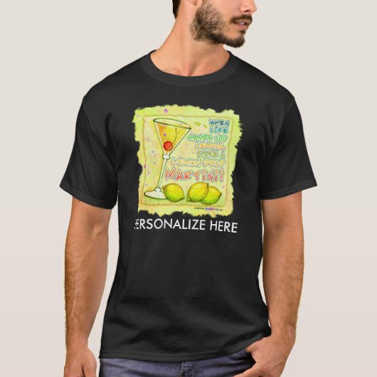Heren donkere T-shirts - Lemon Drop Martini (Voorkant)