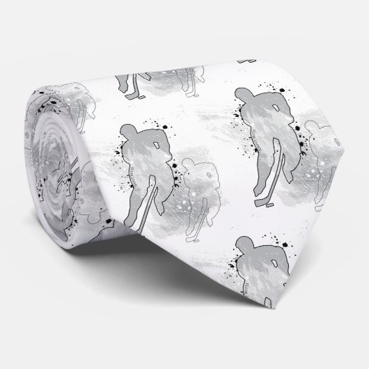 Heren Double Vision Hockey Grijs Stropdas (Opgerold)