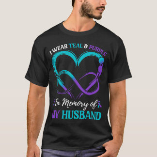 Heren dragen teal paars ter nagedachtenis aan echt t-shirt