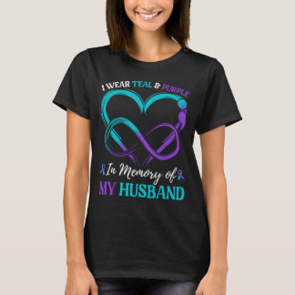Heren dragen teal paars ter nagedachtenis aan echt t-shirt