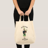 Heren Dudelsackspeler in Groene Kilt Tote Bag (Voorkant (product))